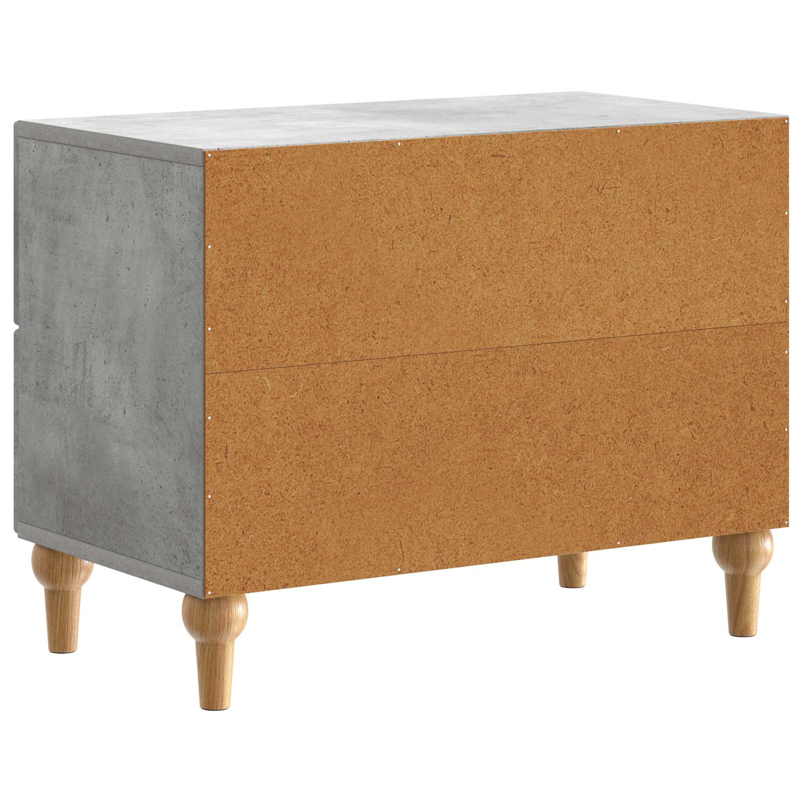 Nachtkastje met lade Betongrijs 62 x 34,5 x 48 cm Bewerkt hout