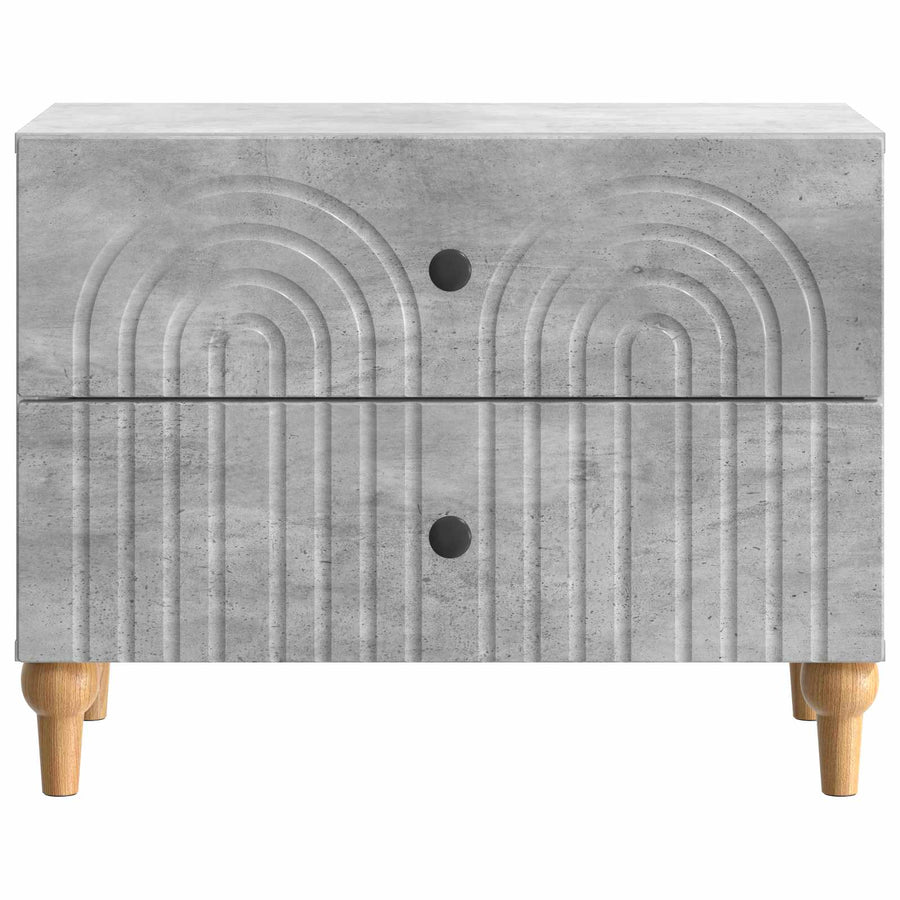 Nachtkastje met lade Betongrijs 62 x 34,5 x 48 cm Bewerkt hout