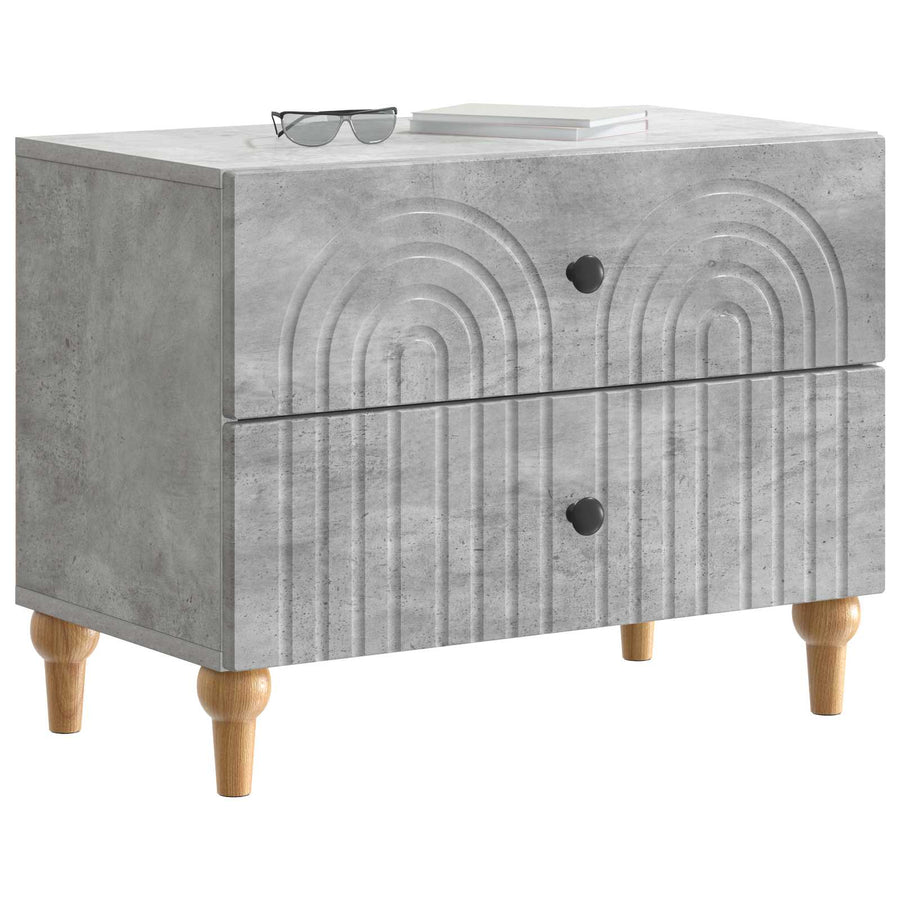 Nachtkastje met lade Betongrijs 62 x 34,5 x 48 cm Bewerkt hout