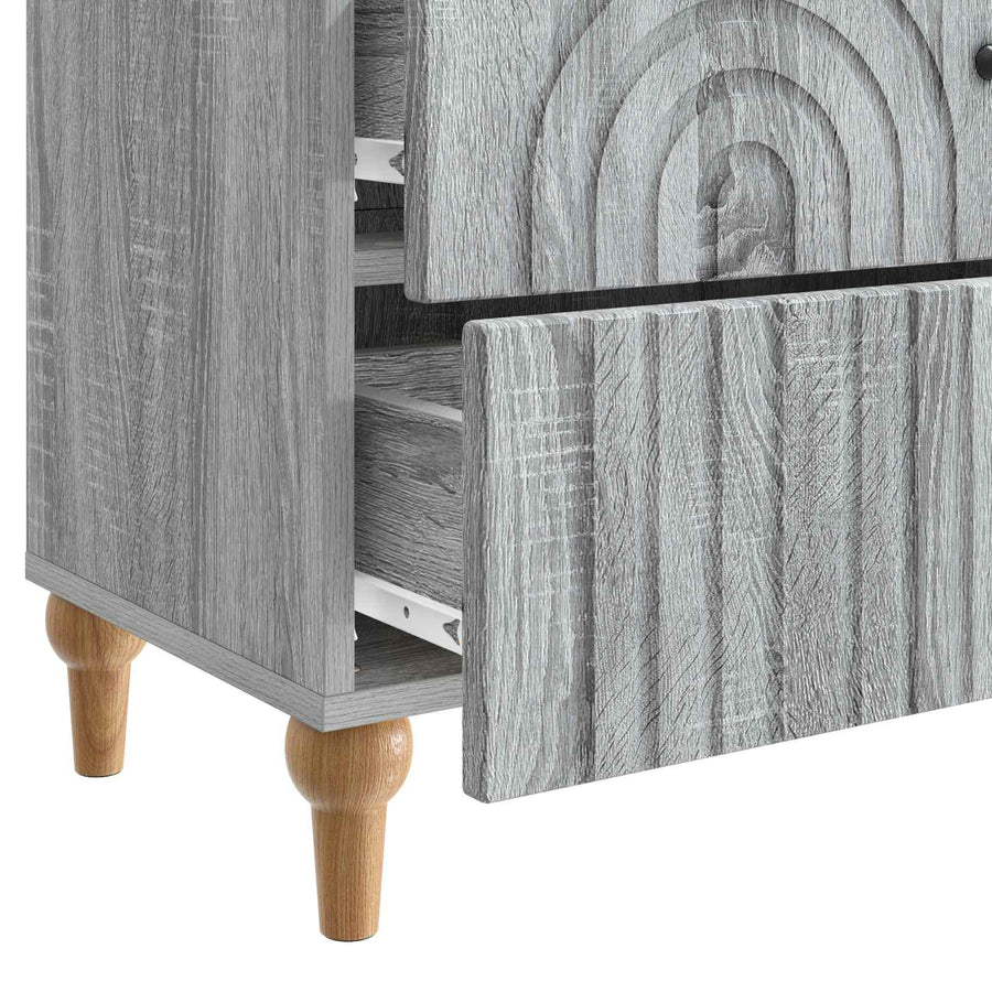 Nachtkastje Grijs sonoma 62 x 34,5 x 48 cm Bewerkt hout