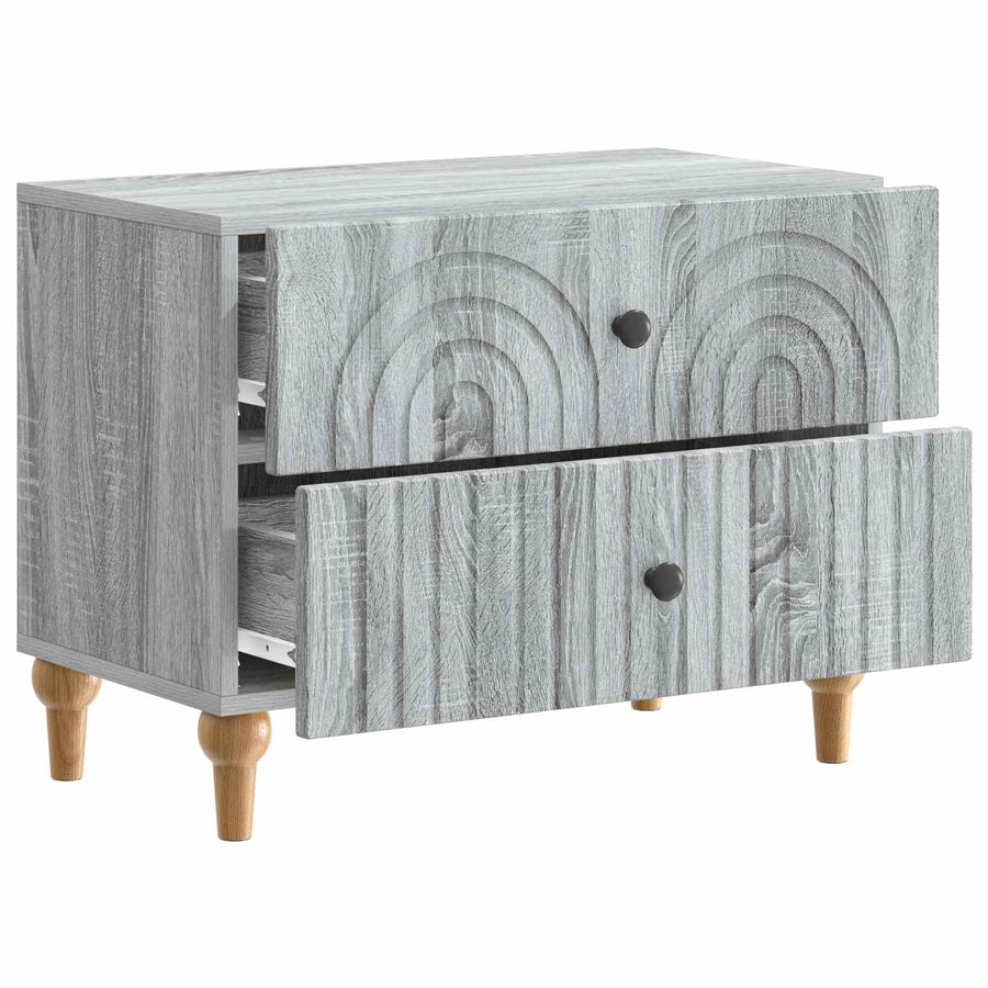 Nachtkastje Grijs sonoma 62 x 34,5 x 48 cm Bewerkt hout