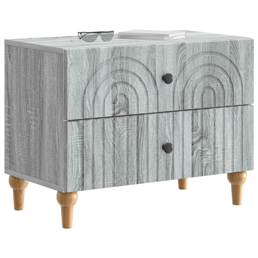 Nachtkastje Grijs sonoma 62 x 34,5 x 48 cm Bewerkt hout