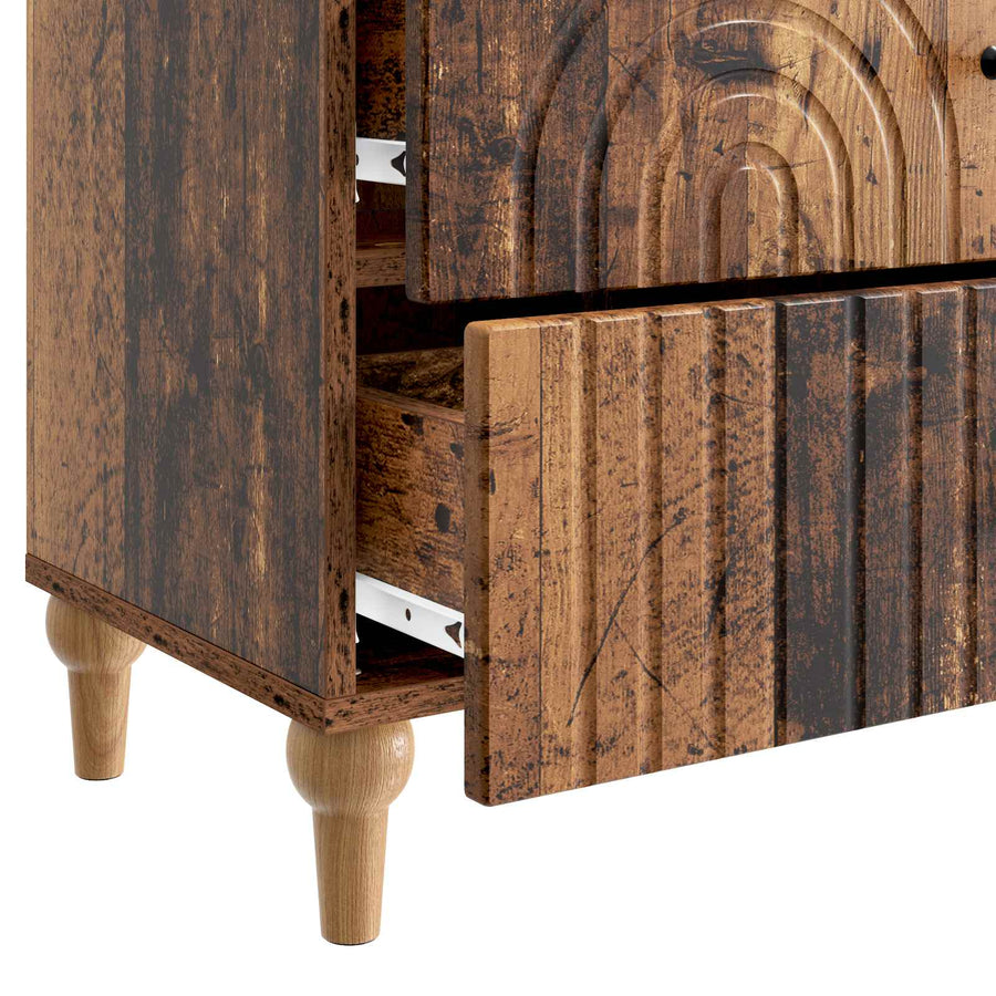 Nachtkastje met lade Oud hout 62 x 34,5 x 48 cm Bewerkt hout