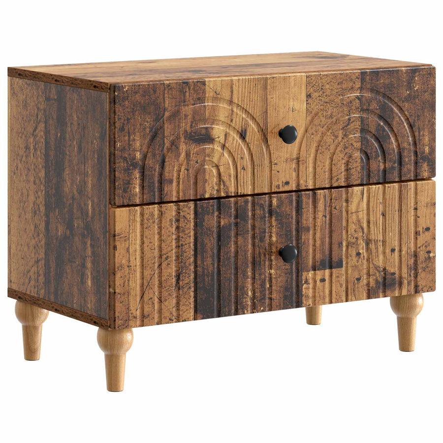 Nachtkastje met lade Oud hout 62 x 34,5 x 48 cm Bewerkt hout