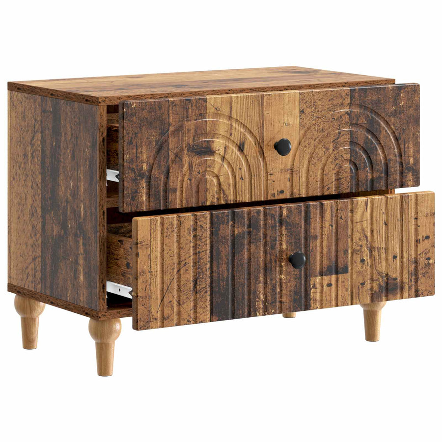 Nachtkastje met lade Oud hout 62 x 34,5 x 48 cm Bewerkt hout