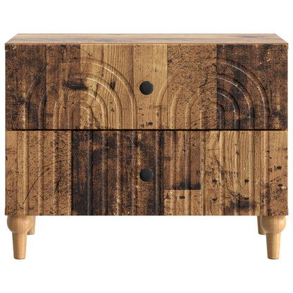 Nachtkastje met lade Oud hout 62 x 34,5 x 48 cm Bewerkt hout