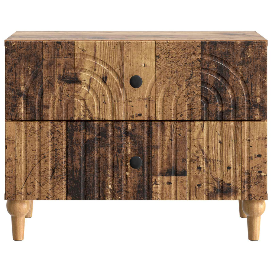 Nachtkastje met lade Oud hout 62 x 34,5 x 48 cm Bewerkt hout