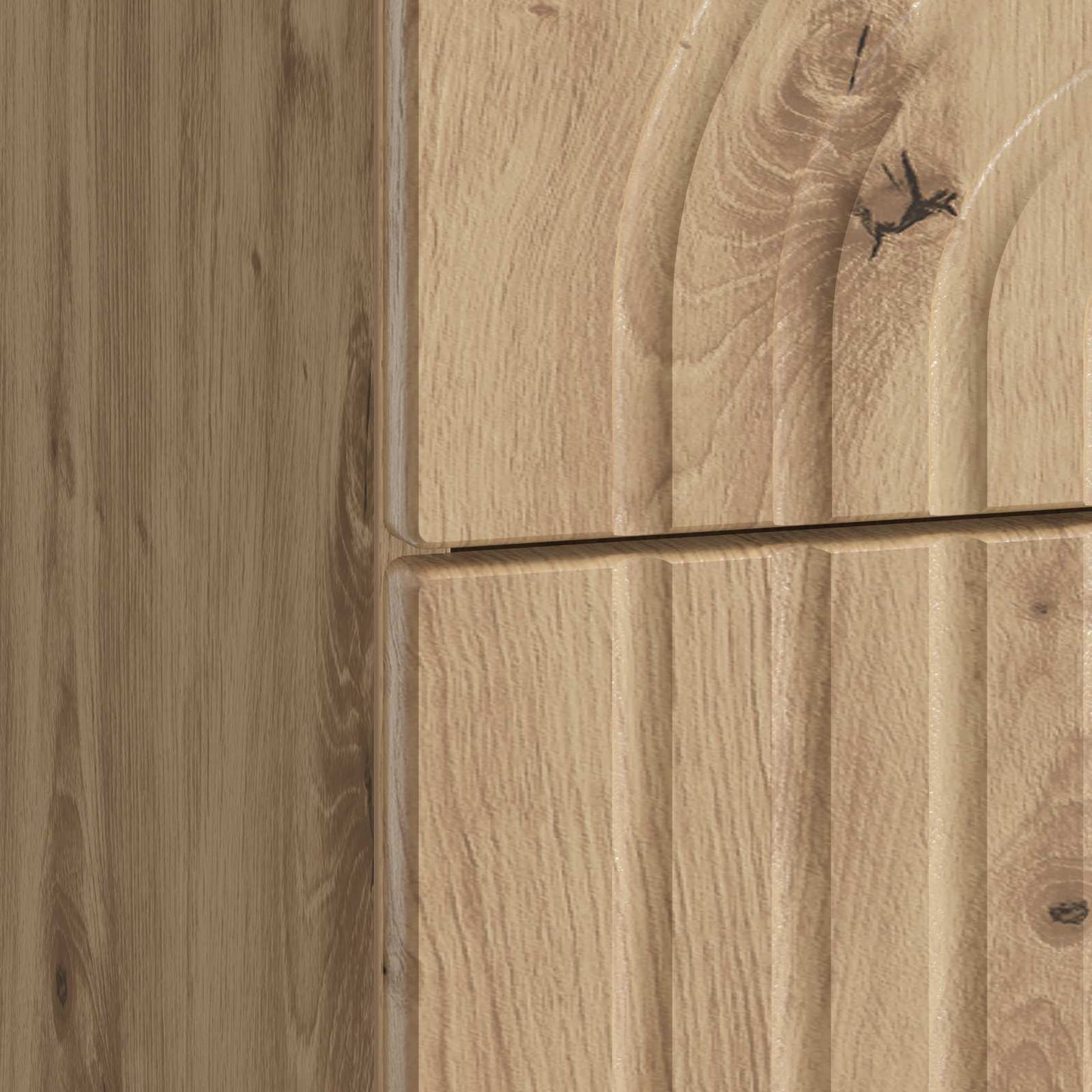Nachtkastje Artisanaal eiken 62 x 34,5 x 48 cm Bewerkt hout