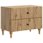Nachtkastje 62x34,5x48 cm ambachtelijk eiken bewerkt hout