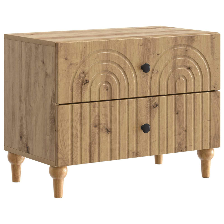 Nachtkastje Artisanaal eiken 62 x 34,5 x 48 cm Bewerkt hout