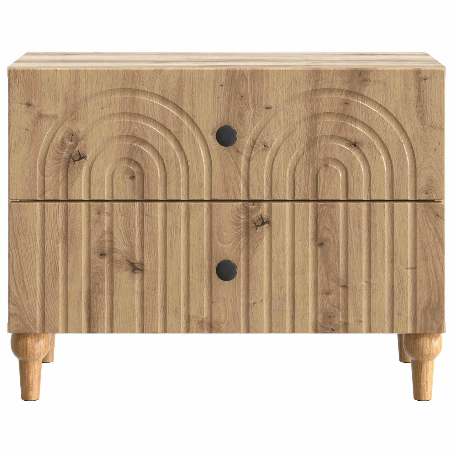 Nachtkastje Artisanaal eiken 62 x 34,5 x 48 cm Bewerkt hout