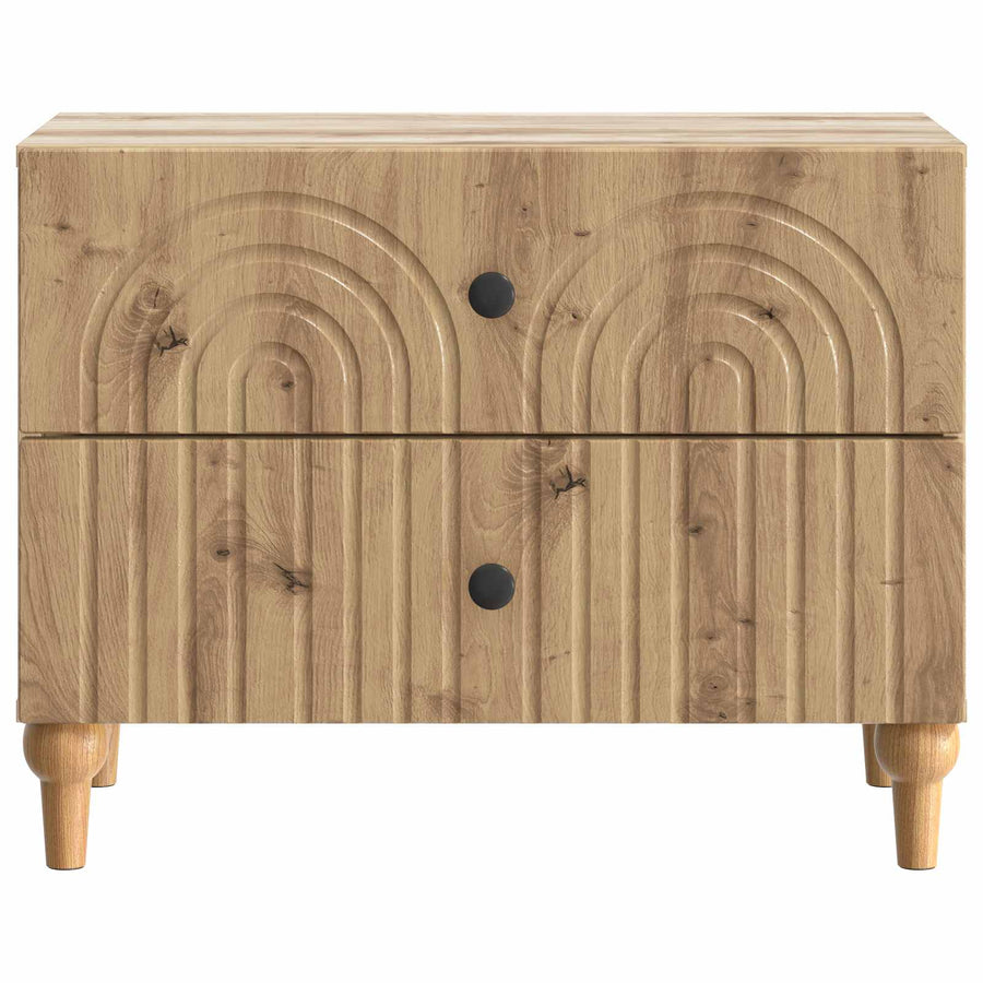 Nachtkastje Artisanaal eiken 62 x 34,5 x 48 cm Bewerkt hout