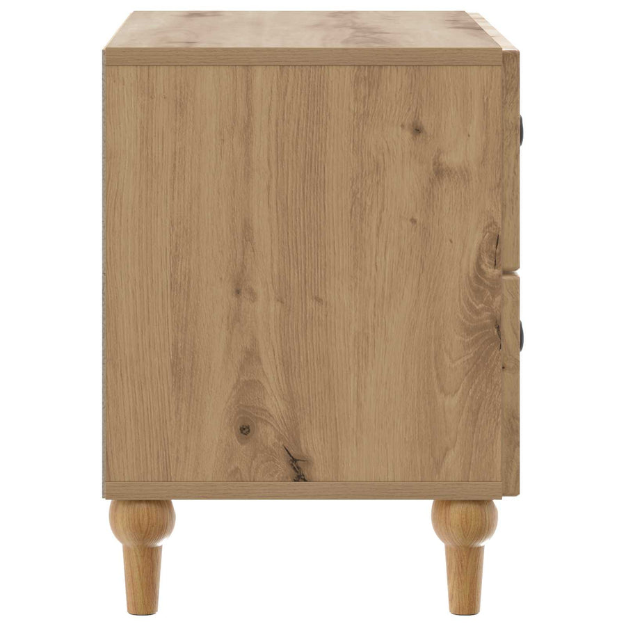 Nachtkastje Artisanaal eiken 62 x 34,5 x 48 cm Bewerkt hout