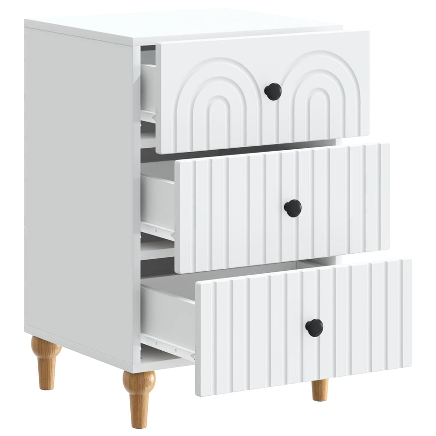 Nachtkastje met lade Wit 43x 41 x 66,5 cm Bewerkt hout