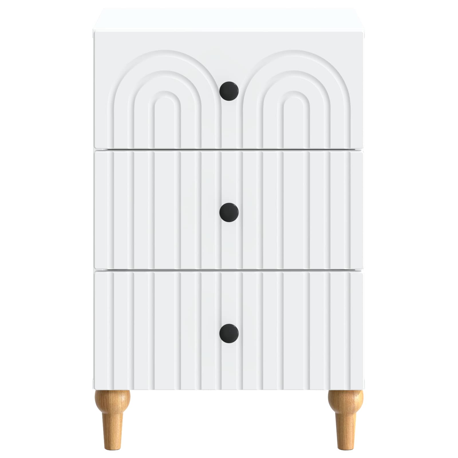 Nachtkastje met lade Wit 43x 41 x 66,5 cm Bewerkt hout