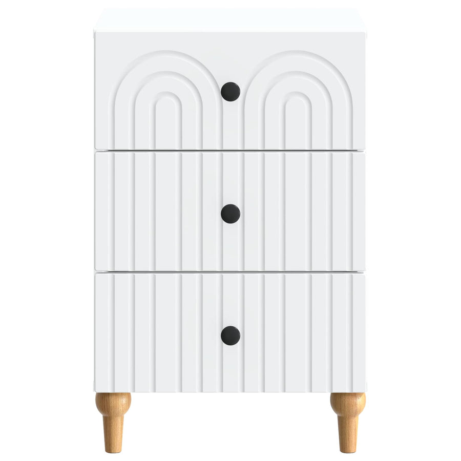 Nachtkastje met lade Wit 43x 41 x 66,5 cm Bewerkt hout