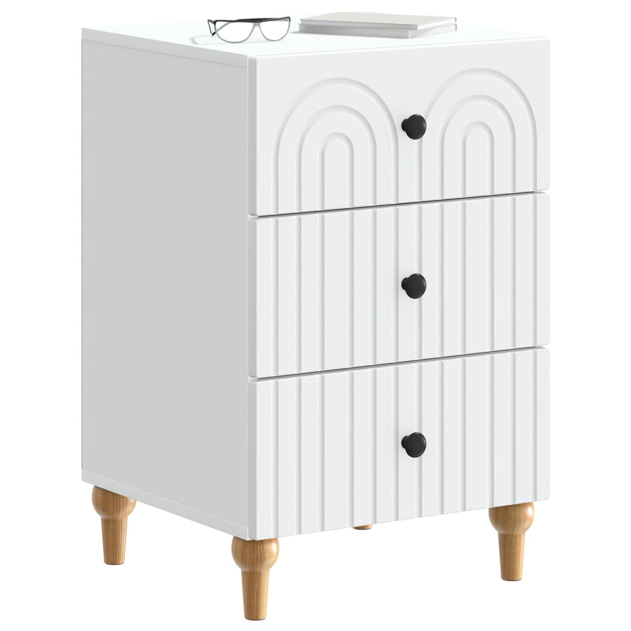 Nachtkastje met lade Wit 43x 41 x 66,5 cm Bewerkt hout