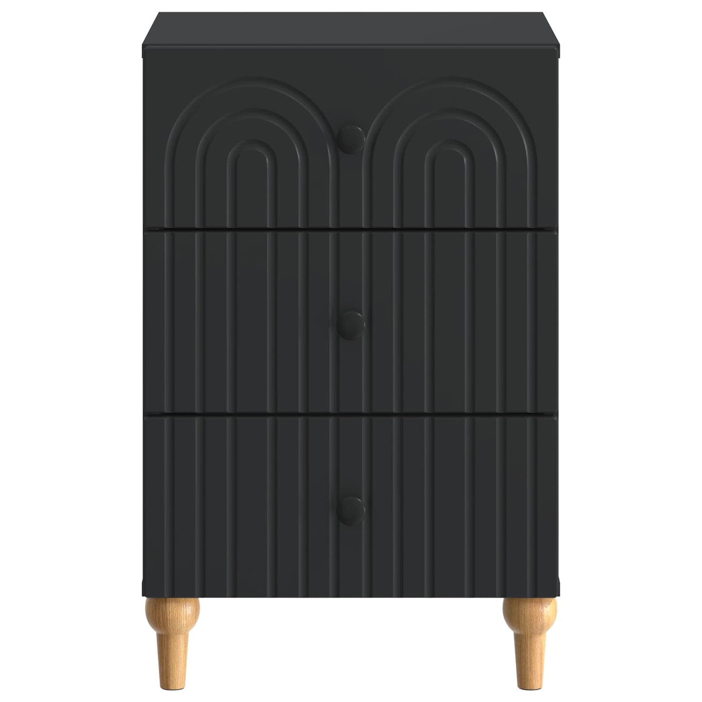 Nachtkastje met lade Zwart 43x 41 x 66,5 cm Bewerkt hout