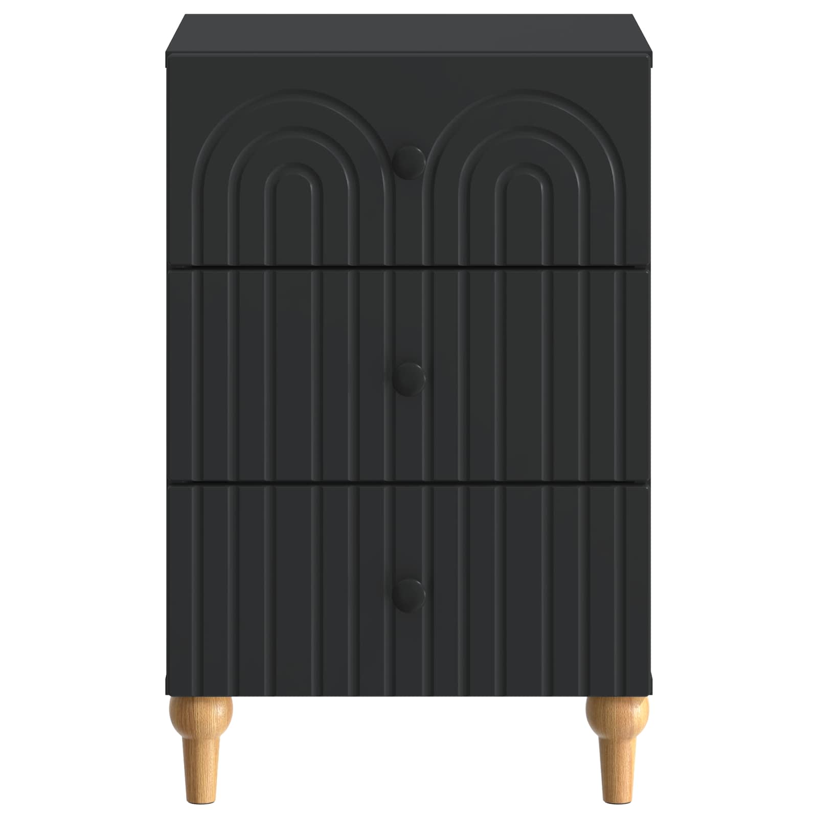 Nachtkastje met lade Zwart 43x 41 x 66,5 cm Bewerkt hout