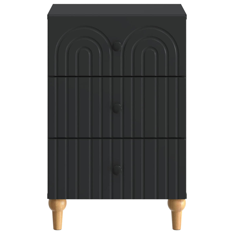 Nachtkastje met lade Zwart 43x 41 x 66,5 cm Bewerkt hout