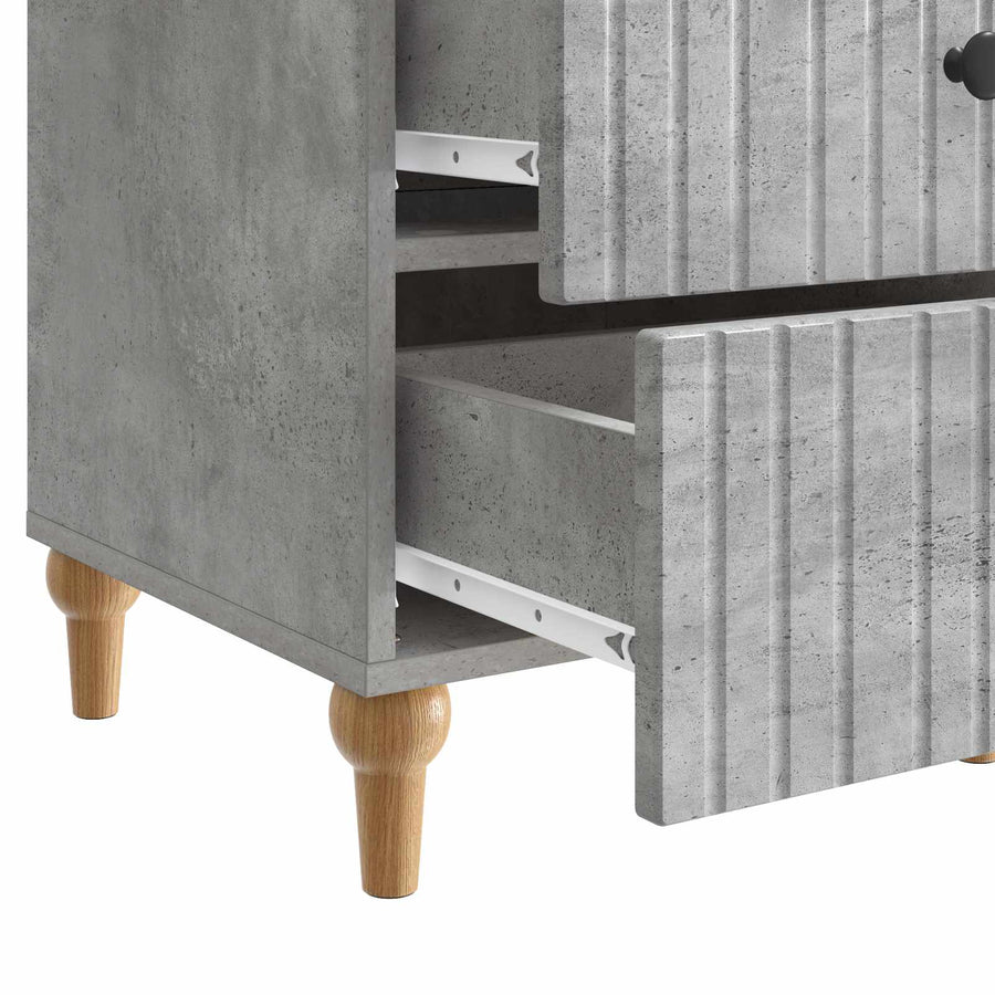 Nachtkastje met lade Betongrijs 43x 41 x 66,5 cm Bewerkt hout
