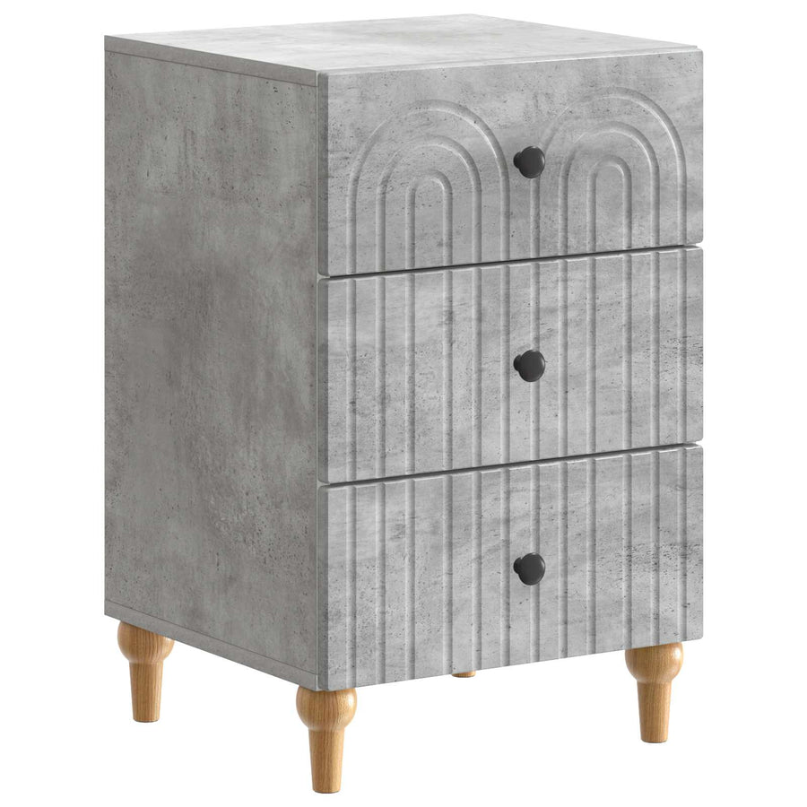 Nachtkastje met lade Betongrijs 43x 41 x 66,5 cm Bewerkt hout