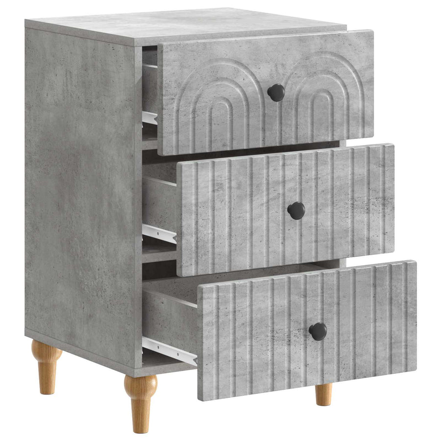 Nachtkastje met lade Betongrijs 43x 41 x 66,5 cm Bewerkt hout