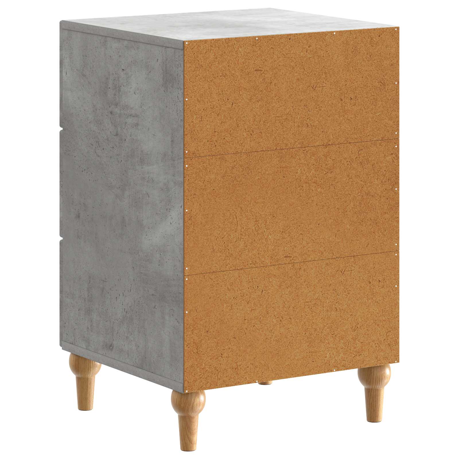 Nachtkastje met lade Betongrijs 43x 41 x 66,5 cm Bewerkt hout