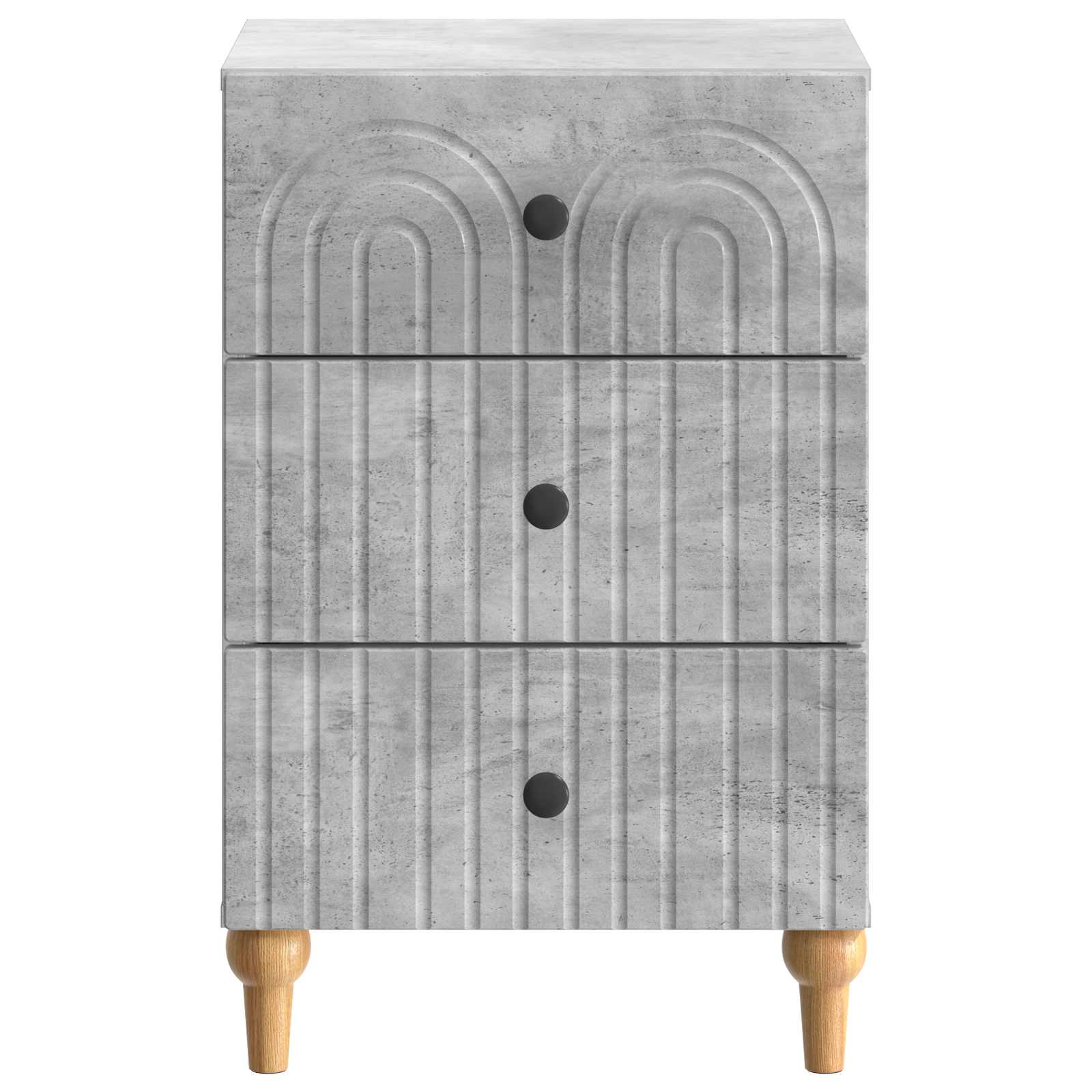 Nachtkastje met lade Betongrijs 43x 41 x 66,5 cm Bewerkt hout