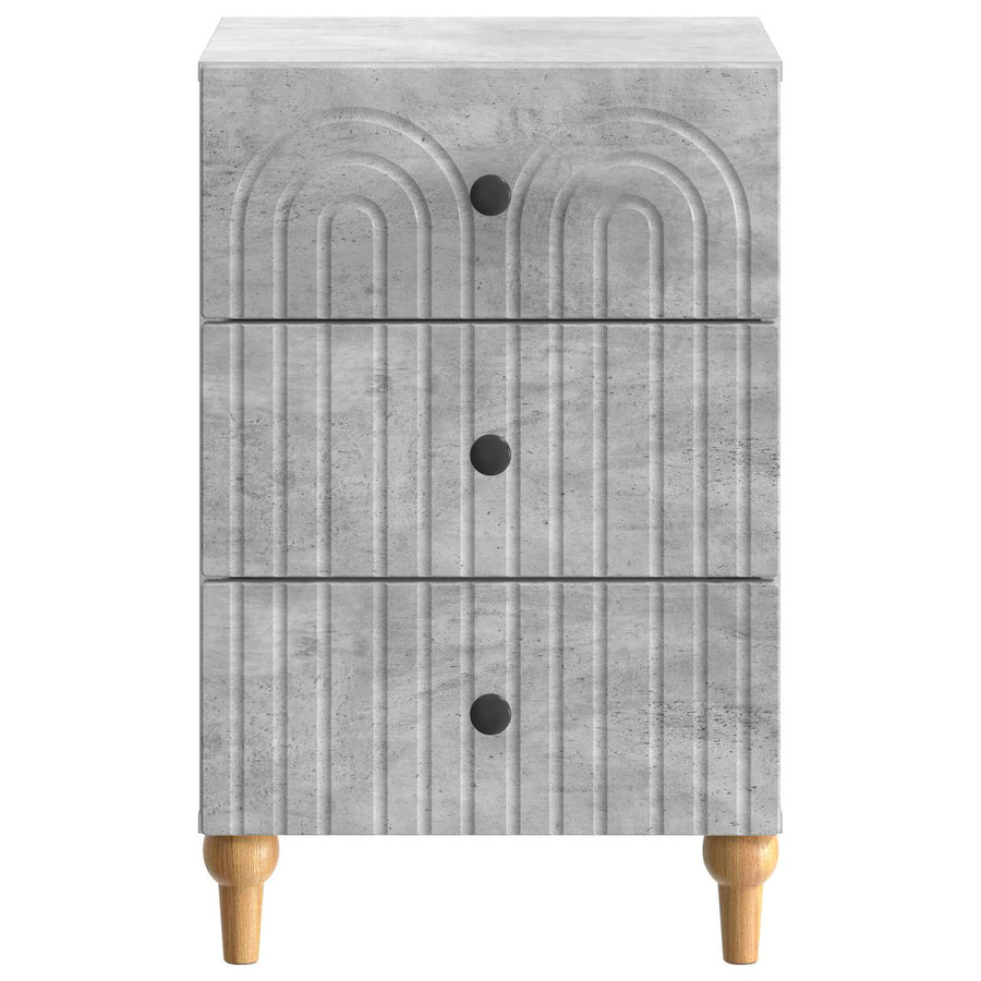 Nachtkastje met lade Betongrijs 43x 41 x 66,5 cm Bewerkt hout