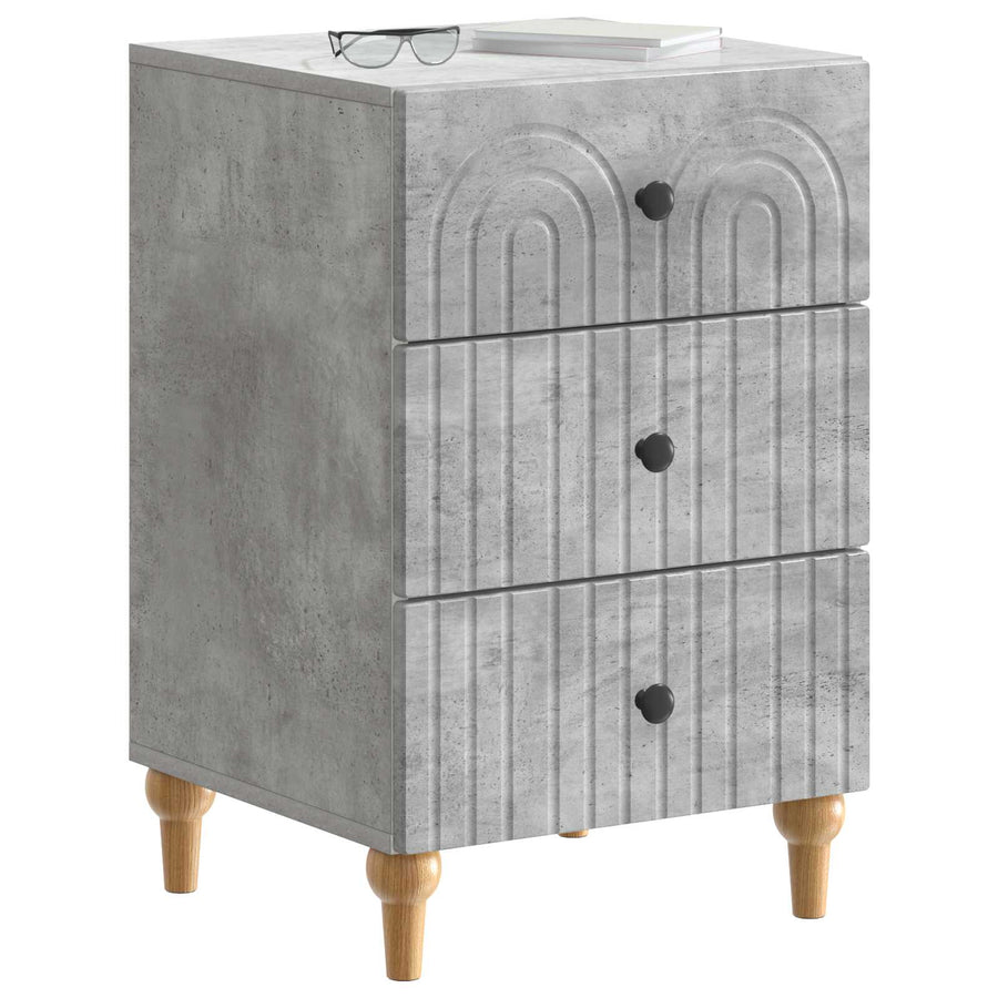 Nachtkastje met lade Betongrijs 43x 41 x 66,5 cm Bewerkt hout