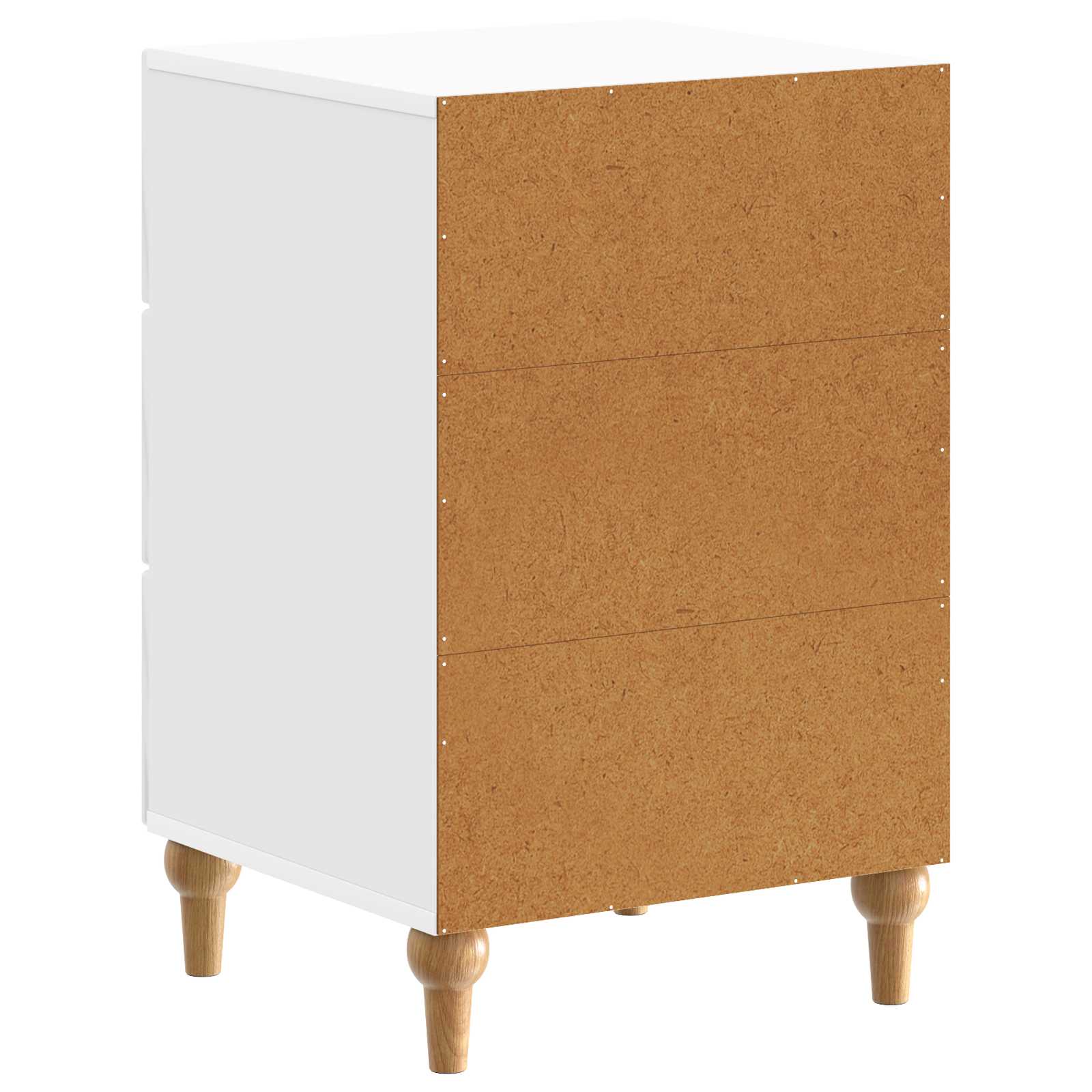 Nachtkastje Hoogglans Wit 43x 41 x 66,5 cm Bewerkt hout