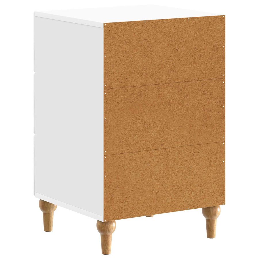Nachtkastje Hoogglans Wit 43x 41 x 66,5 cm Bewerkt hout