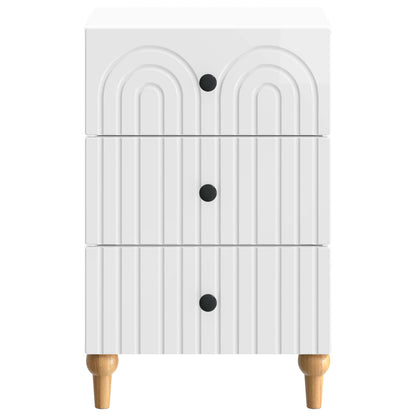 Nachtkastje Hoogglans Wit 43x 41 x 66,5 cm Bewerkt hout