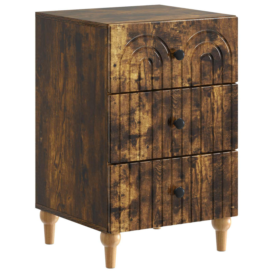 Nachtkastje Gerookt eiken 43x 41 x 66,5 cm Bewerkt hout