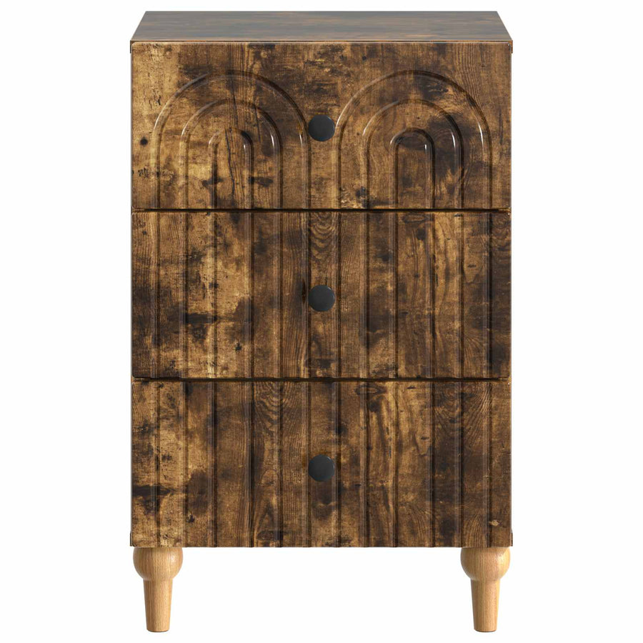 Nachtkastje Gerookt eiken 43x 41 x 66,5 cm Bewerkt hout