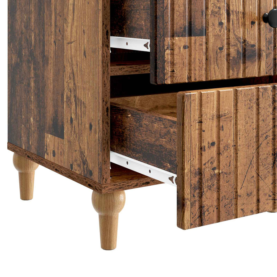 Nachtkastje met lade Oud hout 43x 41 x 66,5 cm Bewerkt hout