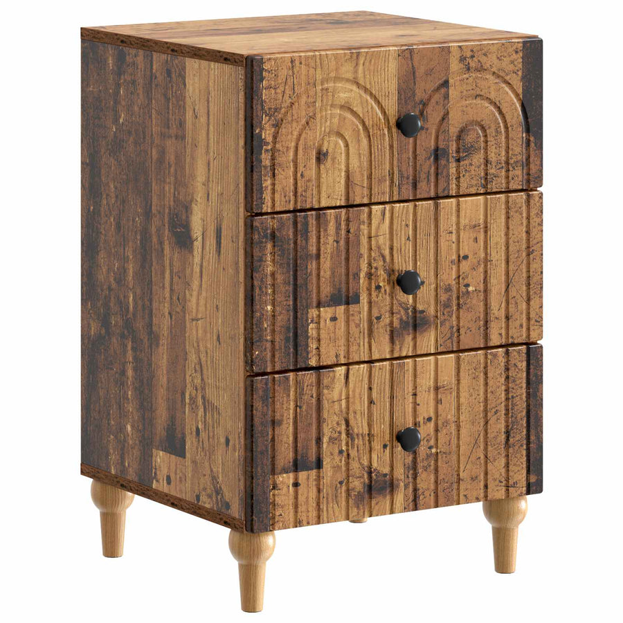 Nachtkastje met lade Oud hout 43x 41 x 66,5 cm Bewerkt hout