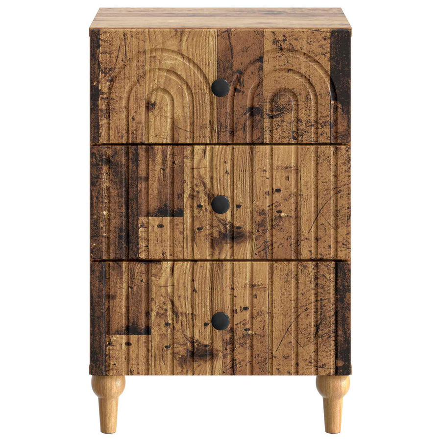 Nachtkastje met lade Oud hout 43x 41 x 66,5 cm Bewerkt hout