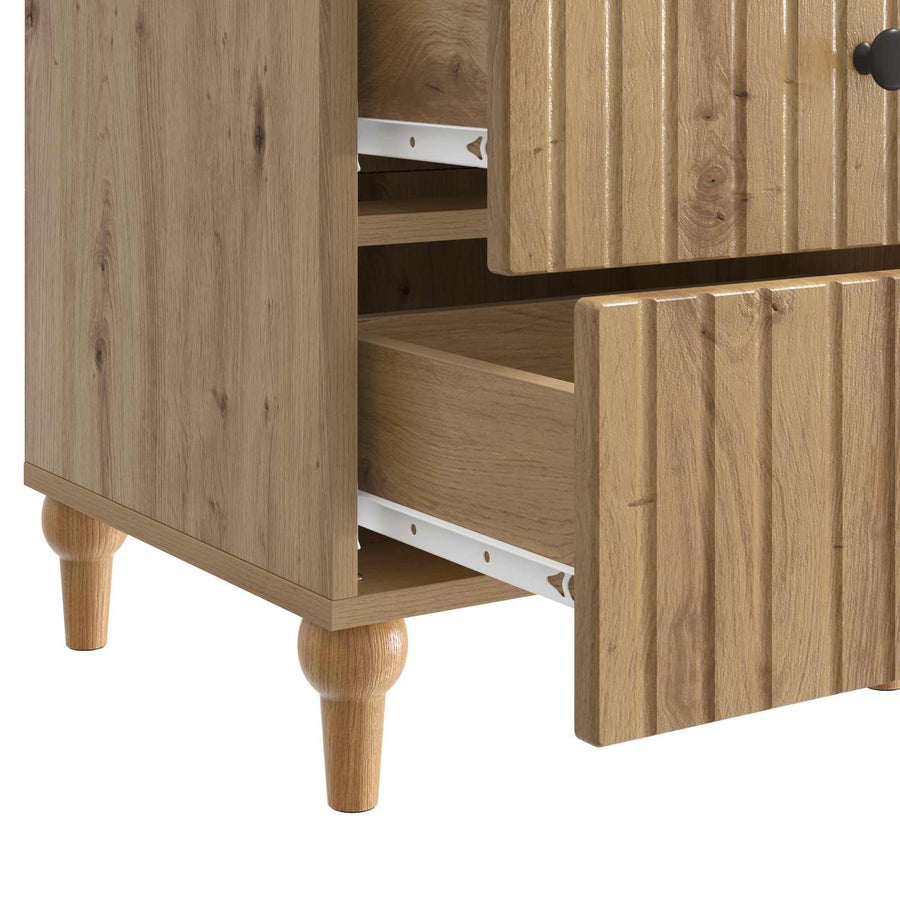 Nachtkastje Artisanaal eiken 43x 41 x 66,5 cm Bewerkt hout