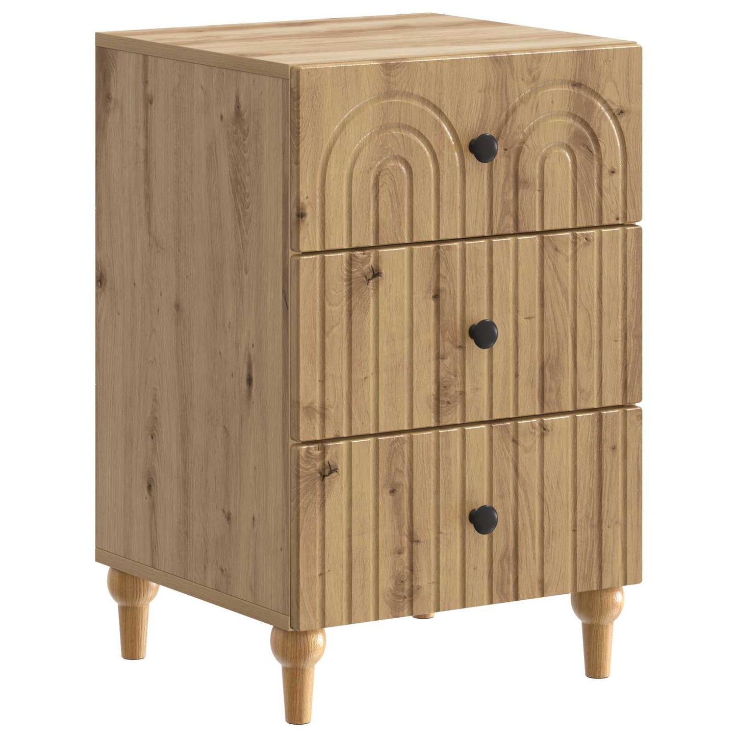 Nachtkastje Artisanaal eiken 43x 41 x 66,5 cm Bewerkt hout