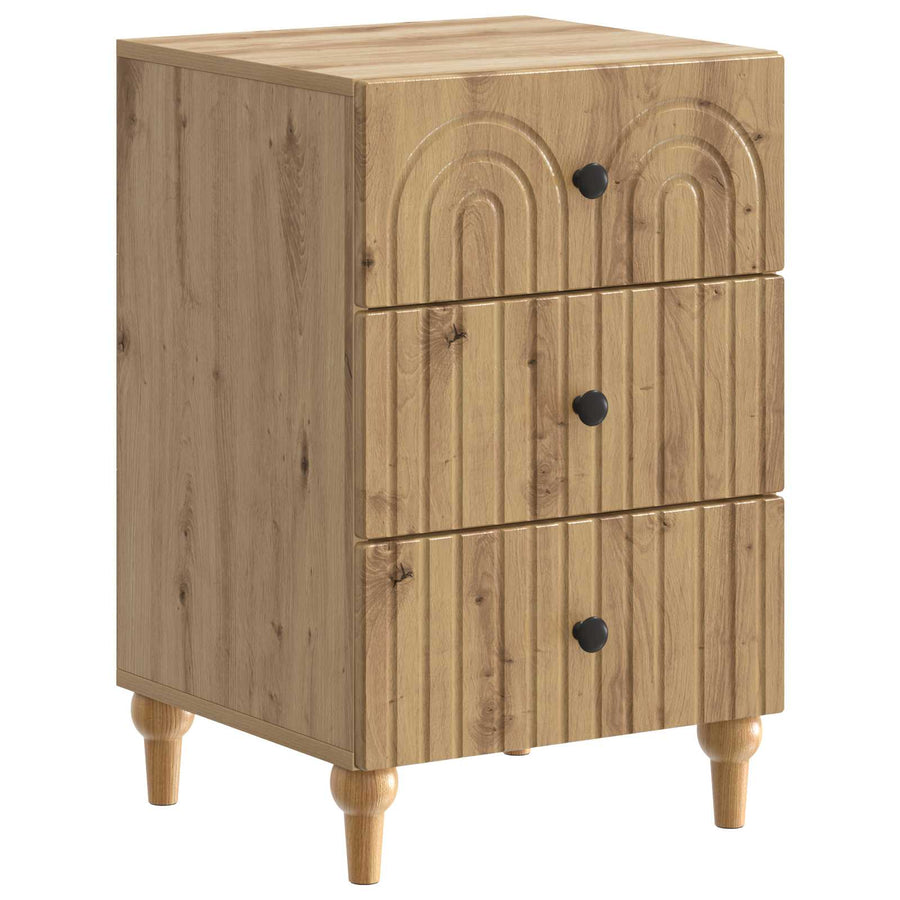 Nachtkastje Artisanaal eiken 43x 41 x 66,5 cm Bewerkt hout
