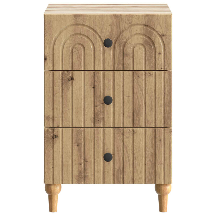 Nachtkastje Artisanaal eiken 43x 41 x 66,5 cm Bewerkt hout