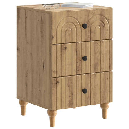 Nachtkastje Artisanaal eiken 43x 41 x 66,5 cm Bewerkt hout