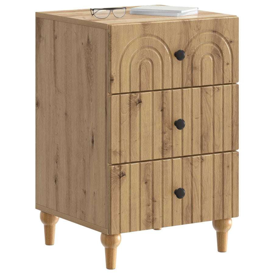 Nachtkastje Artisanaal eiken 43x 41 x 66,5 cm Bewerkt hout