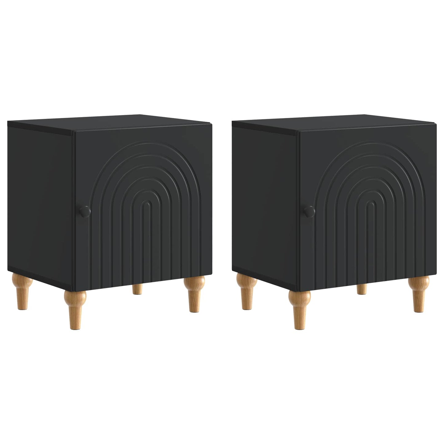 Nachtkastje 2 pcs Zwart 43 x 34,5 x 50 cm Bewerkt hout