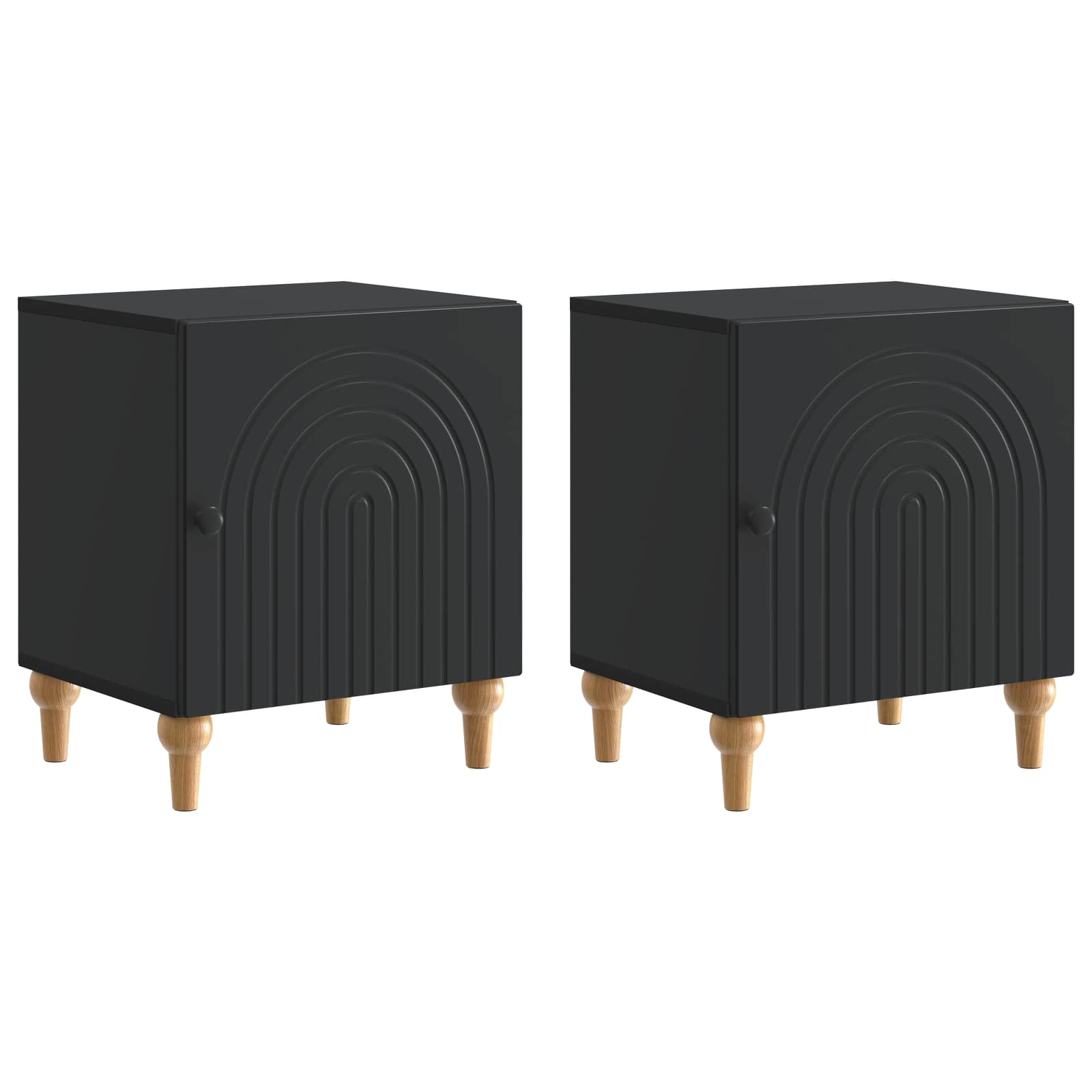 Nachtkastje 2 pcs Zwart 43 x 34,5 x 50 cm Bewerkt hout
