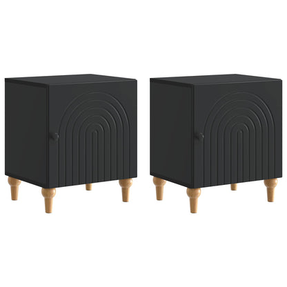 Nachtkastje 2 pcs Zwart 43 x 34,5 x 50 cm Bewerkt hout