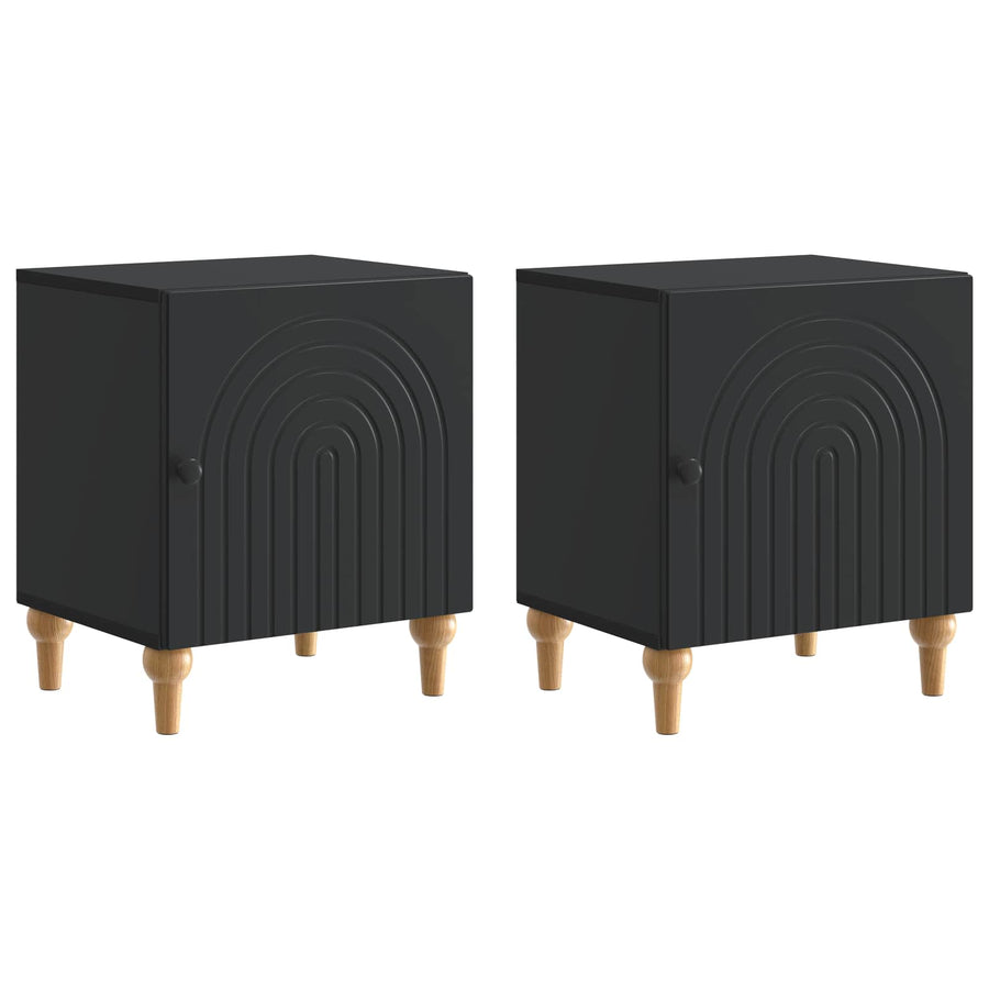 Nachtkastje 2 pcs Zwart 43 x 34,5 x 50 cm Bewerkt hout