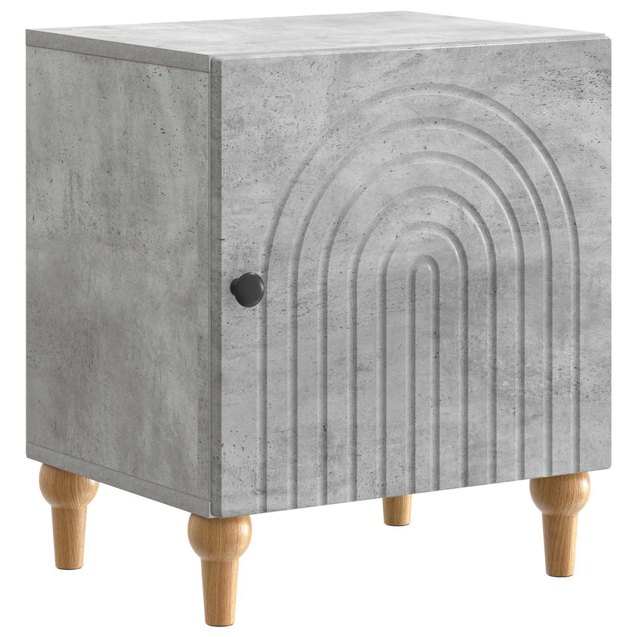 Nachtkastje Betongrijs 43 x 34,5 x 50 cm Bewerkt hout